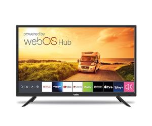 Cello Smart TV Traveller da 32 pollici a 12 Volt, prodotta in Gran Bretagna. WebOS ultraveloce, Bluetooth, Netflix, Prime Video, YouTube, DAZN. Camper, roulotte, camion.