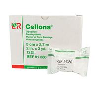 Cellona Intonaco di Parigi, bendaggio di garza per gesso medico, professionale con finitura liscia e tempo di posa extra veloce per la fusione, 5,1 cm x 2,7 m, scatola da 12 rotoli