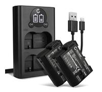 CELLONIC 2x Batteria EN-EL15 compatibile con Compatibile con Nikon D850, D750, 1 V1, EN-EL15, 2000mAh + Caricabatterie Doppio MH-25 ricambio, pila
