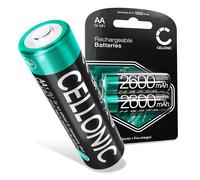 CELLONIC 2x Batteria per Fotocamera Compatibile con Casio Exilim EX-FH20, Compatibile con Sony NHAAB2E, NHAAB2F, NH-AA-B2 - (2600mAh, 1.2V)