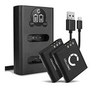 CELLONIC 2x Batteria per Fotocamera Compatibile con Olympus OM System TG-7, Stylus SH-60, Tough TG-Tracker, Li-90B - (1100mAh, 3.6V) + Caricabatterie Doppio