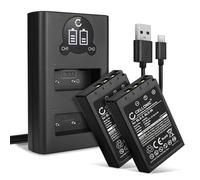 CELLONIC 2x Batteria per Fotocamera Compatibile con Olympus Pen E-PL8, Pen E-PL7, OM-D E-M10 Mark II, BLS-50 - (1000mAh, 7.4V) + Caricabatterie Doppio