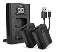 CELLONIC 2x Batteria per Fotocamera Compatibile con Sony ILCE-6000 (α6000), A6400 ILCE-6400, Alpha 6400 ILCE-6400, NP-FW50 - (1030mAh, 7.4V) + Caricabatterie Doppio