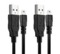 CELLONIC 2x USB A Cavo dati compatibile con Nikon D750, D5000 | 2.0, 1.5m, PVC, nero per Nikon D750, D5000, D7200, D7100, D3200, D5100, Coolpix P500, Coolpix P520, D5300, D5200, D3300, Df
