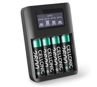 CELLONIC 4x Batteria per Navigatore GPS Compatibile con Garmin eTrex 32x, Montana 700, eTrex 30, 010-11874-00 - (2600mAh, 1.2V) + Caricabatteria