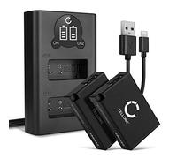 CELLONIC, Batteria per Fotocamera, Compatibile con Canon EOS 200D, M5, LP-E17, R50, 750D, R100, RP (7.4V, 950mAh) 2 Pezzi + Doppio Caricabatterie