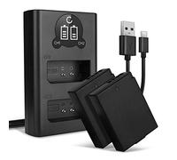 CELLONIC, Batteria per Fotocamera, compatibile con Canon EOS 4000D, 1100D, 1300D, 1200D, LP-E10 (7.4V, 1020mAh) 2 Pezzi + Doppio caricabatterie