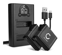 CELLONIC, Batteria per Fotocamera, Compatibile con GoPro Hero 4, 4 Plus, 4 Black, 4 Silver (3.8V, 1160mAh) 2 Pezzi + Doppio Caricabatterie