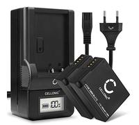 CELLONIC, Batteria per Fotocamera, compatibile con Leica BP-DC12, Q (Typ 116), V-LUX 114), 5, 4 (7.4V, 1000mAh) 2 Pezzi + Caricabatterie