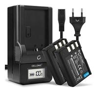 CELLONIC, Batteria per Fotocamera, compatibile con Nikon D5000, EN-EL9, D3000, D60, D40, EN-EL9E (7.4V, 1000mAh) 2 Pezzi + Caricabatterie