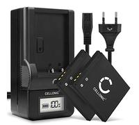 CELLONIC, Batteria per Fotocamera, Compatibile con Panasonic Lumix DmC-SZ9, DMW-BCL7, DMC-SZ10 (3.7V, 600mAh) 2 Pezzi + Caricabatterie