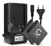CELLONIC, Batteria per Fotocamera, compatibile con Pentax Optio VS20, A40, D-LI68, Q10, A36, S12 (3.7V, 700mAh) 2 Pezzi + Caricabatterie