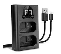 CELLONIC Caricatore Doppio DMW-BLK22 Smart e Veloce compatibile con Panasonic Lumix DC-GH5 II DC-GH6 DC-S5 G9 GH5S Caricabatterie Dual DMW-BTC15 di Ricarica