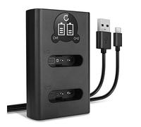 CELLONIC Caricatore Doppio Li-90B Li-92B Smart e Veloce compatibile con Caricabatterie Dual UC-90 + Cavo USB di Ricarica