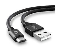 CELLONIC Cavo USB 2.0 Compatibile con Garmin Edge 520 Plus, 820, 1000, 1030 / Dashcam 55 / Zumo 595 / Approach/Dezl 760 Ricarica 2A per navigatore GPS con Porta USB A 2m in Nylon Nero