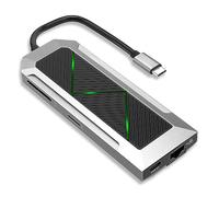 CELLONIC Multi HUB USB-C con 8 porte: 1x HDMI 4K@30hz, 1x USB-C, 3x USB-A 3.0 PD - Adattatore USB Tipo C, 2 porte er schede SD e SdMicro +1x porta ethernet - Espandi la connettività