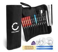 CELLONIC Set cacciaviti di precisione da 23 Pezzi -TORX Inclusi -Kit di Riparazione per iPhone, Tablet, Laptop e Sostituzione di Batteria o Schermo. Punte magnetiche per Un Lavoro preciso e Sicuro.