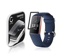 CELLONIC Vetrino Protettivo 9H Compatibile con Fitbit Charge 3 (3D Full Cover per smartwatch Braccialetto Fitness 0,33mm Full Glue) Colore Nero Protezione Display Screen Protector