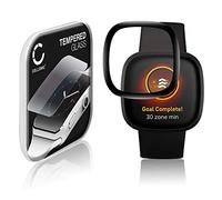 CELLONIC Vetrino protettivo 9H compatibile con FitBit Versa 3 / Sense (3D Full Cover per smartwatch braccialetto fitness 0,30mm Full Glue) colore nero protezione display screen protector
