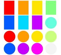 Cellophane Colorato 16 Fogli, Fogli Trasparenti Rotondi Rettangolari, Copertine Dislessia, Supporti Supporto Dislessia, Copertine Colorate