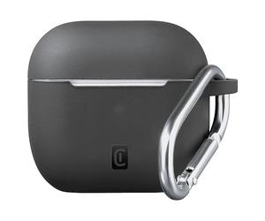 CELLULAR LINE Bounce in silicone soft-touch, antiurto con gancio Custodia per Apple AirPods 3, Nero