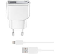 Cellular Line Caricabatteria e Cavo USB/Lightning per iPhone 5/5S, Bianco