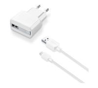 Cellular Line Caricabatterie MicroUSB, USB Type-A CHARGER KIT 12W White