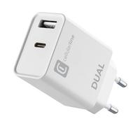 Cellular Line Caricabatterie USB Type-A, USB Type-C DUAL CHARGER 20W Power