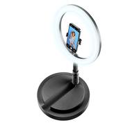 Cellularline Cellularline Selfie Ring Compact - Universale Anello Led con Asta Estendibile Fino a 1.70 M di Altezza Ideale Per Riprese Video e Selfie Nero - SEL...