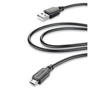 Cellularline USB Data Cable Home - Micro USB Cavo per la ricarica e sincronizzazione dei dati, comodo per prese distanti. Nero