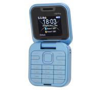 Cellulare a conchiglia 2G per anziani, 32MB RAM, schermo da 1,77", nero/blu