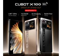 Cellulari Smartphone 5G Cubot X100, Android 15, Dimensity 7025, 6nm, 2.5GHz, schermo da 6.88 pollici 120Hz, 16GB RAM (8GB+8GB estesi), 256GB ROM, fotocamera da 64MP, batteria da 5100mAh, telefoni 5G,