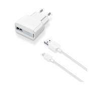 Cellularline USB Charger Kit Ultra - Fast Charge Universale Cavo e caricabatterie veloce 10W in un'unica soluzione Bianco