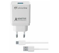 Cellular Line Caricabatterie universale da rete Adattatore per smartphone USB-C colore Bianco - ACHSMKIT15WTYCW