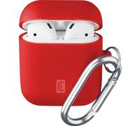cellularline Bounce - Custodia morbida in silicone con gancio per Apple AirPods 1 e 2, colore: rosso
