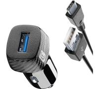 Cellularline Car Charger Kt 18W Caricabatterie da auto 18W con porta USB-A e cavo USB-C incluso, compatibile con smartphone e tablet Quick Charge. Cellularline