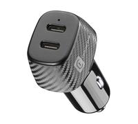 Cellularline Car Multipower DUO - iPhone, Samsung, Xiaomi, Oppo e altri smartphone e tablet Caricatore per auto con 2 porte USB-C - Nouvo