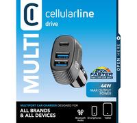 Cellularline Car Multipower Trio - iPhone, Samsung, Xiaomi, Oppo and other Smartphones and Tablets Caricabatterie da auto