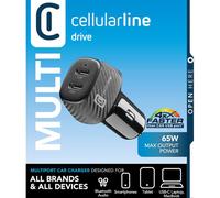 Cellular Line Caricabatterie Multipower da Auto 65W Cbrusb2pd65wk Nero