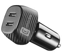 CELLULARLINE CARICABATTERIA DA AUTO 40W, DOPPIA PORTA USB-A, 20W+20W, NERO