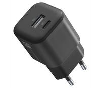 Cellularline - Caricabatteria Dual 12w, Usb-a / Usb-c, Nero-nero CELLULARLINE