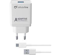 Cellular Line Caricabatterie universale da rete Adattatore per smartphone USB-C colore Bianco - ACHSMKIT15WTYCW