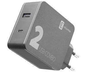 Cellularline | Caricabatterie da Rete | Caricabatterie per Computer Portatile dotati di porta USB-C e Smartphone, 42W