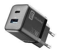 Cellularline CARICABATTERIE RETE GAN 2 PORTE 30W Achusbgan2pd30wk