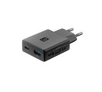 Cellularline caricabatterie da rete Power Lite 45 W doppia porta USB-C 45 W e USB-A 18 W ricarica rapida simultanea tecnologia GaN+ design compatto, nero