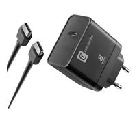 Cellularline Super Fast Charger Kit PD 45W Caricabatterie da rete USB-C 45W con cavo USB-C to USB-C Nero