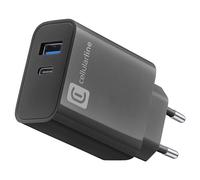 Cellularline - Caricabatterie MULTIPOWER PD 32 W con due porte: USB-C e USB-A - Dotato di Tecnologia Device Detect:riconosce il telefono connesso ed eroga la Carica Corretta - Massima Sicurezza - Nero