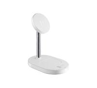 Cellularline MAG DUO Stazione di Ricarica Wireless 2in1 con Qi2, 15W per Smartphone e Auricolari, Adattatore Magnetico Incluso, Ricarica Sicura Verticale e Orizzontale