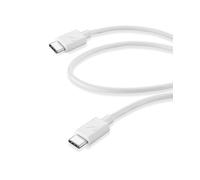 Cellularline USB Cable Medium - USB-C||USB-C Cavo da USB-C a USB-C per la ricarica e sincronizzazione dati Bianco