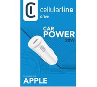 Cellularline USB-C Car Charger 20W - iPhone 8 or later Caricabatterie da auto USB-C 20W per la carica alla massima velocità di